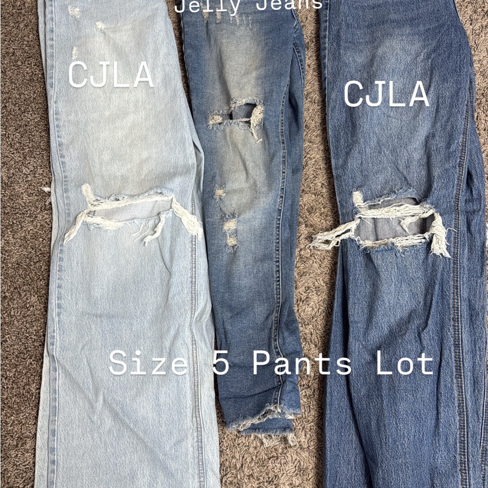 Women's Distressed Jeans - Light, Medium & Dark Blue (Size 5)